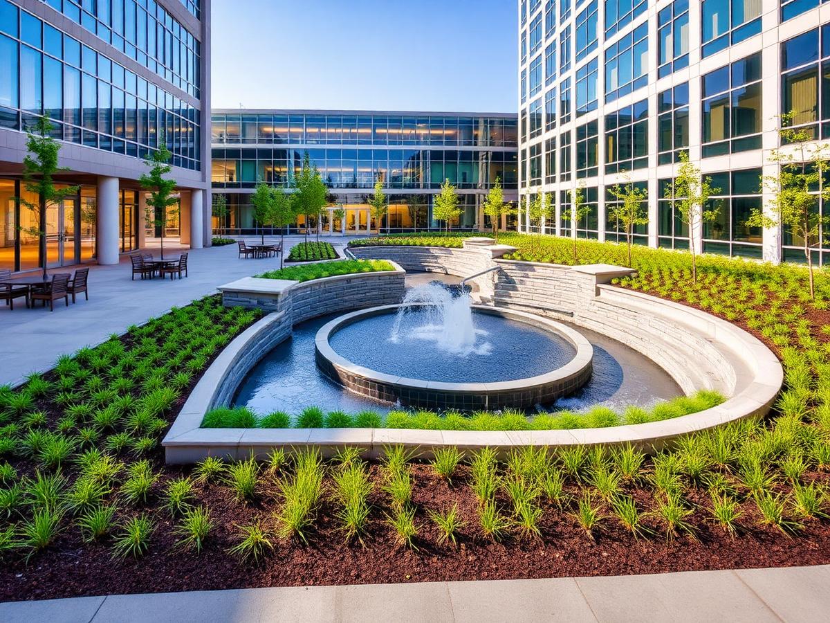 Commercial Landscape Transformation — placeholder imagery representing landscape architecture work
